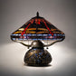 Meyda Lighting Tiffany Hanginghead Dragonfly 16" 2-Light Timeless Bronze Table Lamp With Multi-Colored Shade Glass