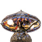Meyda Lighting Tiffany Hanginghead Dragonfly 16" 2-Light Timeless Bronze Table Lamp With Multi-Colored Shade Glass