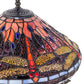 Meyda Lighting Tiffany Hanginghead Dragonfly 16" 2-Light Timeless Bronze Table Lamp With Multi-Colored Shade Glass