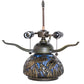 Meyda Lighting Tiffany Hanginghead Dragonfly 16" 2-Light Timeless Bronze Table Lamp With Multi-Colored Shade Glass