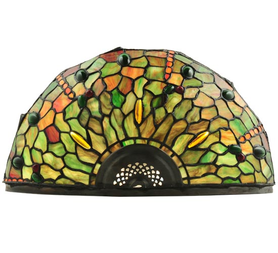 Meyda Lighting Tiffany Hanginghead Dragonfly 17" 2-Light Mahogany Bronze Wall Sconce With Multi-Colored Shade Glass
