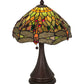 Meyda Lighting Tiffany Hanginghead Dragonfly 18" Mahogany Bronze Accent Table Lamp With Multi-Colored Shade Glass