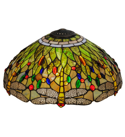 Meyda Lighting Tiffany Hanginghead Dragonfly 18" Multi-Colored Dragonfly Shade Glass