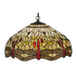 Meyda Lighting Tiffany Hanginghead Dragonfly 19006 22" 3-Light Mahogany Bronze Pendant Light With Multi-Colored Shade Glass
