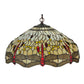 Meyda Lighting Tiffany Hanginghead Dragonfly 19006 22" 3-Light Mahogany Bronze Pendant Light With Multi-Colored Shade Glass