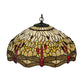 Meyda Lighting Tiffany Hanginghead Dragonfly 19006 22" 3-Light Mahogany Bronze Pendant Light With Multi-Colored Shade Glass