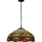 Meyda Lighting Tiffany Hanginghead Dragonfly 19006 22" 3-Light Mahogany Bronze Pendant Light With Multi-Colored Shade Glass