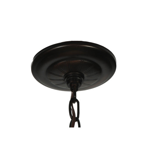 Meyda Lighting Tiffany Hanginghead Dragonfly 19006 22" 3-Light Mahogany Bronze Pendant Light With Multi-Colored Shade Glass
