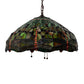 Meyda Lighting Tiffany Hanginghead Dragonfly 20" 3-Light Mahogany Bronze Pendant Light With Multi-Colored Shade Glass