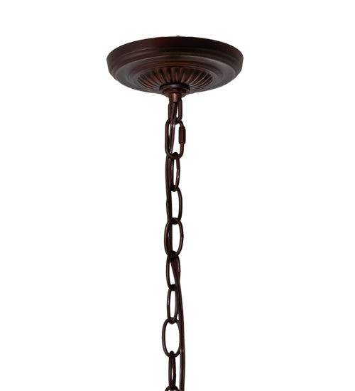 Meyda Lighting Tiffany Hanginghead Dragonfly 20" 3-Light Mahogany Bronze Pendant Light With Multi-Colored Shade Glass