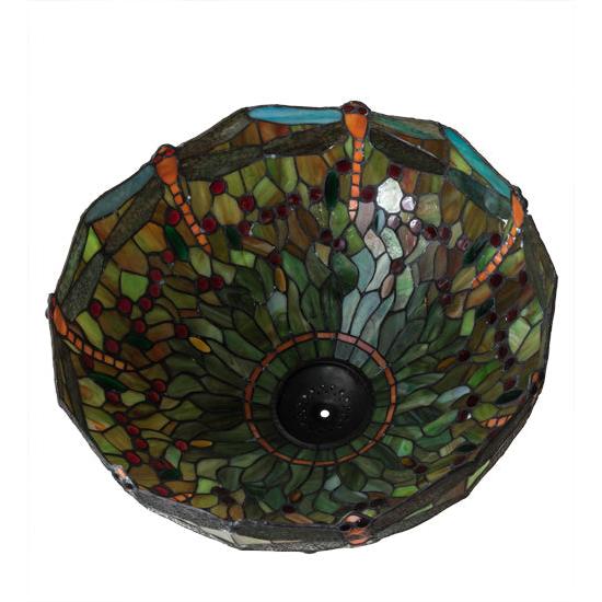 Meyda Lighting Tiffany Hanginghead Dragonfly 20" Multi-Color Shade Glass