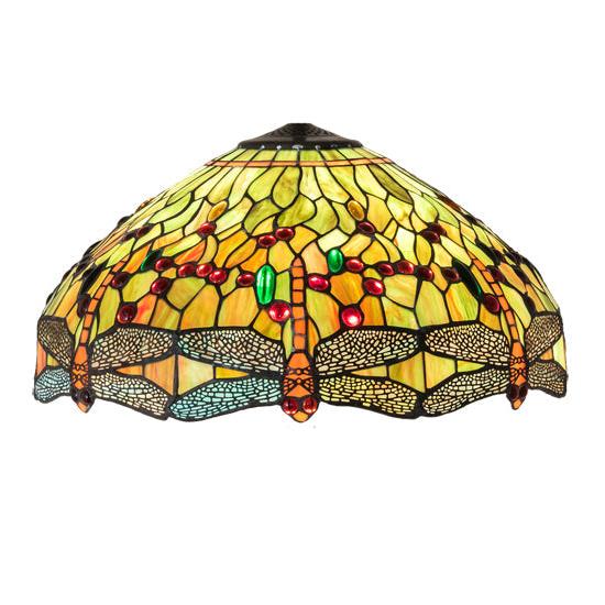 Meyda Lighting Tiffany Hanginghead Dragonfly 20" Multi-Color Shade Glass