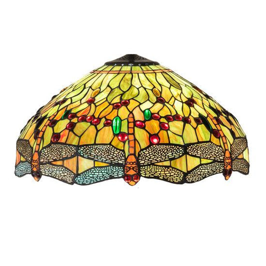 Meyda Lighting Tiffany Hanginghead Dragonfly 20" Multi-Color Shade Glass
