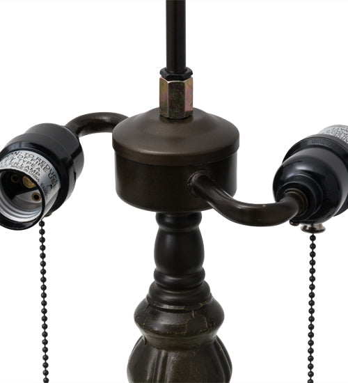Meyda Lighting Tiffany Hanginghead Dragonfly 22" 2-Light Mahogany Bronze Table Lamp With Multi-Colored Shade Glass