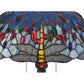 Meyda Lighting Tiffany Hanginghead Dragonfly 22" 2-Light Mahogany Bronze Table Lamp With Multi-Colored Shade Glass