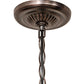 Meyda Lighting Tiffany Hanginghead Dragonfly 22" 3-Light Mahogany Bronze Inverted Pendant Light With Multi-Colored Stained Shade Glass