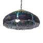Meyda Lighting Tiffany Hanginghead Dragonfly 22" 3-Light Mahogany Bronze Pendant Light With Green & Blue Stained Shade Glass