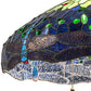 Meyda Lighting Tiffany Hanginghead Dragonfly 22" 3-Light Mahogany Bronze Pendant Light With Green & Blue Stained Shade Glass