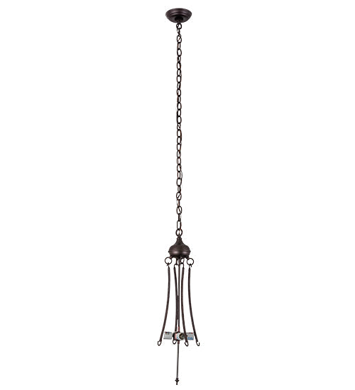 Meyda Lighting Tiffany Hanginghead Dragonfly 22" 4-Light Mahogany Bronze Inverted Pendant Light With Red & Beige Shade Glass