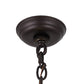 Meyda Lighting Tiffany Hanginghead Dragonfly 22" 4-Light Mahogany Bronze Inverted Pendant Light With Red & Beige Shade Glass