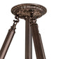 Meyda Lighting Tiffany Hanginghead Dragonfly 22" 4-Light Mahogany Bronze Semi-flush Mount Light With Multi-Colored Shade Glass