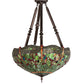 Meyda Lighting Tiffany Hanginghead Dragonfly 22" 4-Light Mahogany Bronze Semi-flush Mount Light With Multi-Colored Shade Glass