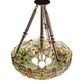 Meyda Lighting Tiffany Hanginghead Dragonfly 22" 4-Light Mahogany Bronze Semi-flush Mount Light With Multi-Colored Shade Glass