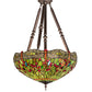 Meyda Lighting Tiffany Hanginghead Dragonfly 22" 4-Light Mahogany Bronze Semi-flush Mount Light With Multi-Colored Shade Glass