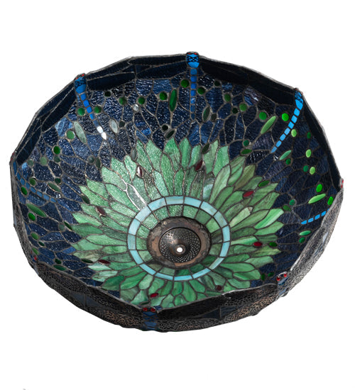 Meyda Lighting Tiffany Hanginghead Dragonfly 22" Multi-Colored Shade Glass