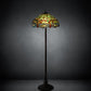 Meyda Lighting Tiffany Hanginghead Dragonfly 229131 62" 3-Light Mahogany Bronze Floor Lamp With Multi-Colored Shade Glass