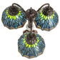 Meyda Lighting Tiffany Hanginghead Dragonfly 23" 3-Light Mahogany Bronze Table Lamp With Multi-Colored Shade Glass