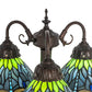 Meyda Lighting Tiffany Hanginghead Dragonfly 23" 3-Light Mahogany Bronze Table Lamp With Multi-Colored Shade Glass