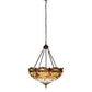 Meyda Lighting Tiffany Hanginghead Dragonfly 231114 22" 3-Light Mahogany Bronze Inverted Pendant Light With Multi-Colored Shade Glass