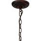 Meyda Lighting Tiffany Hanginghead Dragonfly 231114 22" 3-Light Mahogany Bronze Inverted Pendant Light With Multi-Colored Shade Glass