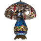 Meyda Lighting Tiffany Hanginghead Dragonfly 25" 3-Light Mahogany Bronze Table Lamp With Multi-Colored Shade Glass