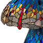 Meyda Lighting Tiffany Hanginghead Dragonfly 25" 3-Light Mahogany Bronze Table Lamp With Multi-Colored Shade Glass