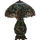 Meyda Lighting Tiffany Hanginghead Dragonfly 26" 2-Light Mahogany Bronze Table Lamp With Multi-Colored Shade Glass