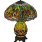 Meyda Lighting Tiffany Hanginghead Dragonfly 26" 2-Light Mahogany Bronze Table Lamp With Multi-Colored Shade Glass