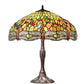 Meyda Lighting Tiffany Hanginghead Dragonfly 26" 3-Light Mahogany Bronze Table Lamp With Multi-Colored Shade Glass