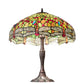 Meyda Lighting Tiffany Hanginghead Dragonfly 26" 3-Light Mahogany Bronze Table Lamp With Multi-Colored Shade Glass