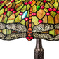 Meyda Lighting Tiffany Hanginghead Dragonfly 26" 3-Light Mahogany Bronze Table Lamp With Multi-Colored Shade Glass