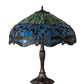 Meyda Lighting Tiffany Hanginghead Dragonfly 26" 3-Light Mahogany Bronze Table Lamp With Multi-Colored Stained Shade Glass
