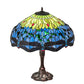 Meyda Lighting Tiffany Hanginghead Dragonfly 26" 3-Light Mahogany Bronze Table Lamp With Multi-Colored Stained Shade Glass