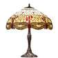 Meyda Lighting Tiffany Hanginghead Dragonfly 26" 3-Light Mahogany Bronze Table Lamp With Ruby & Amber Stained Shade Glass
