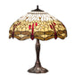 Meyda Lighting Tiffany Hanginghead Dragonfly 26" 3-Light Mahogany Bronze Table Lamp With Ruby & Amber Stained Shade Glass
