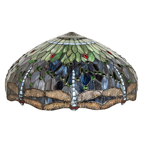 Meyda Lighting Tiffany Hanginghead Dragonfly 265191 22" Multi-Colored Shade Glass
