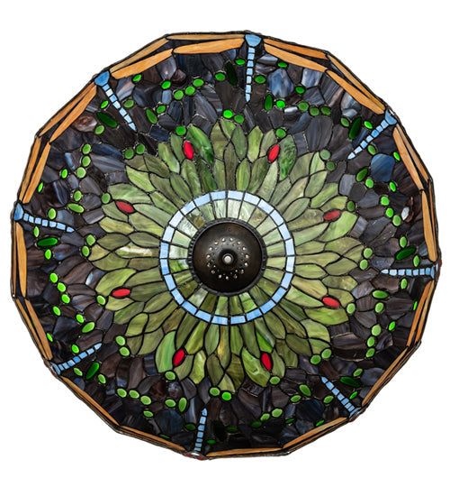 Meyda Lighting Tiffany Hanginghead Dragonfly 265191 22" Multi-Colored Shade Glass