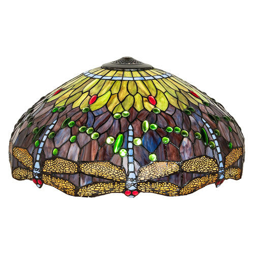 Meyda Lighting Tiffany Hanginghead Dragonfly 265191 22" Multi-Colored Shade Glass
