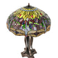 Meyda Lighting Tiffany Hanginghead Dragonfly 265224 33" 3-Light Mahogany Bronze Table Lamp With Multi-Colored Shade Glass