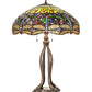 Meyda Lighting Tiffany Hanginghead Dragonfly 265224 33" 3-Light Mahogany Bronze Table Lamp With Multi-Colored Shade Glass